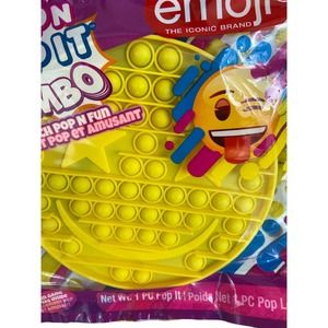 Pop N Pop It Jumbo Emoji Yellow Star Smile Fidget Relieve Stress Toy NEW